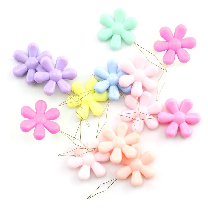 NX Garden Needle Threaders 10PCS Assorted Colors Plastic Flower Head Wire Loop Needle Threaders for Hand Stitching - Image 3